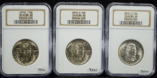 1948 PDS BTW Commem Half Dollars NGC MS-65