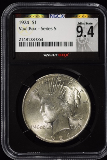 1924 Peace Dollar NGCX MS-9.4