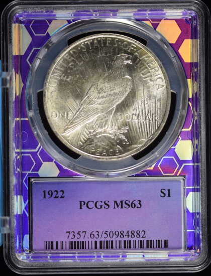 1922 Peace Dollar PCGS MS-63