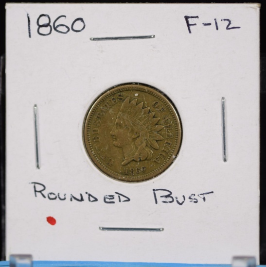 1860 Indian Head Cent F12 Rounded Bust