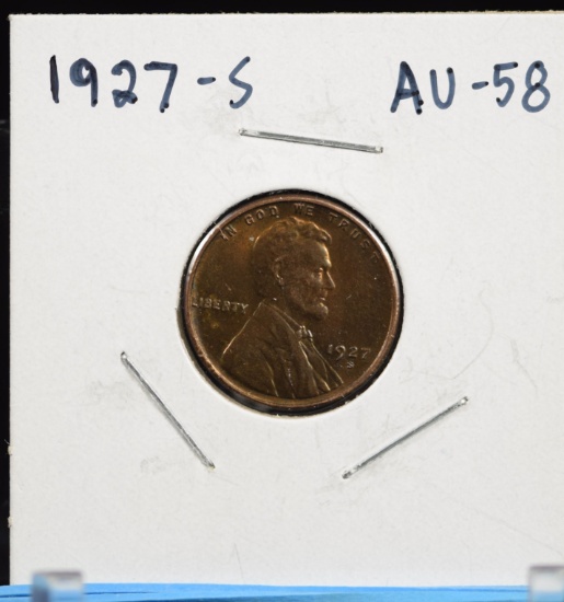 1927-S Lincoln Cent AU58