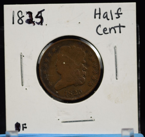 1825 Half Cent Fine