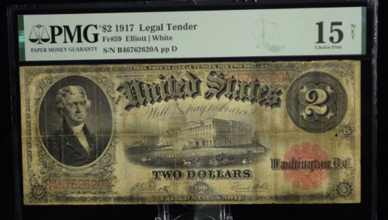 1917 $2 Legal Tender PMG 15 Choice Fine