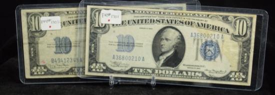 1934 & 1934D $10 Blue Seal Silver Certs