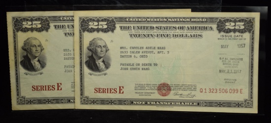 1957 US Savings Bonds US Bureau of Engraving & Printing