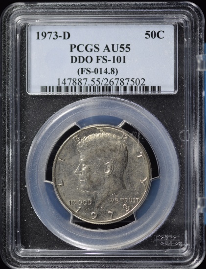 1973-D DDO Kennedy Half Dollar PCGS AU-55