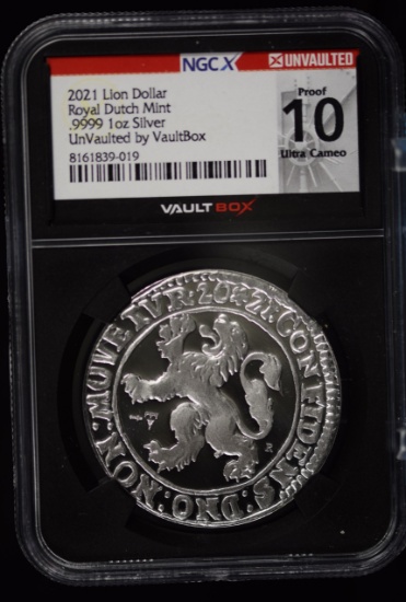 2021 Silver Lion Dollar Dutch 1oz NGCX Proof 10