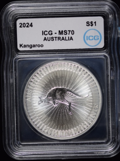 2024 Silver Kangaroo Australia ICG MS-70
