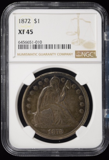 1872 Seated Liberty Dollar NGC XF-45