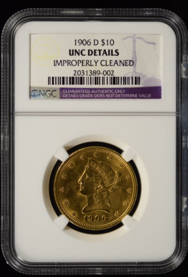 1906-D $10 Gold Liberty NGC UNC Details