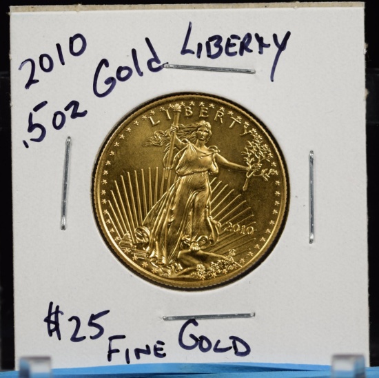 2010 $25 Gold Eagle .5 ounce Fine Gold