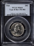 1960 Type B Rev Silver Washington Quarter PCGS MS-64