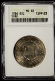 1936 York Commen Half Dollar ANACS  MS-65
