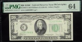 1934C $20 Federal Reserve Note Philadelphia PMG 64