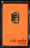 1 Gram of Gold Bar Valcambi Suisse