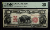 1901 $10 Bison Legal Tender E26083719 PMG 25 VG