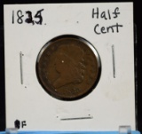 1825 Half Cent Fine