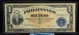 1922 Philippines Victory Note 1 Peso Blue Seal