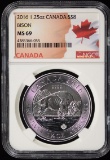 2016 Silver 1.25oz Canada $8 Bison NGC MS-69