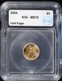 2024 $5 Gold Eagle ICGS MS-70