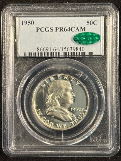 1950 Proof Franklin Half Dollar CAC PCGS PR-64 CAM