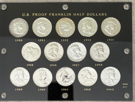US Proof Franklin Half Dollar Beautiful Set