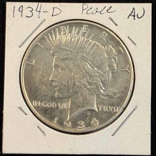 1934-D Peace Dollar AU