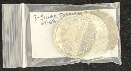 Bag of 3 Foreign Silver CN MX Church