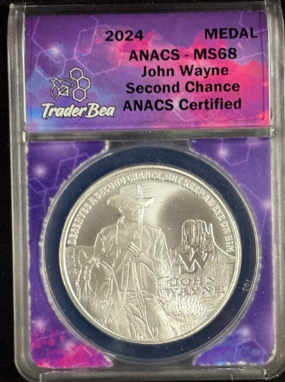 2024 John Wayne Silver Medal ANACS MS-68