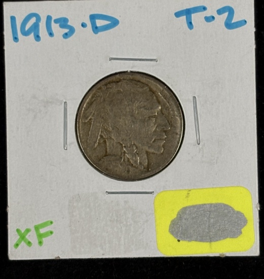 1913-D Type 2 Buffalo Nickel XF