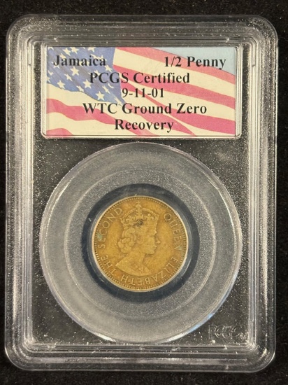 Jamaica 1/2 Penny WTC Ground Zero PCGS