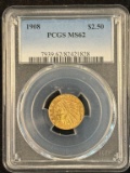 1908 $2.5 Gold Indian PCGS MS-62 Scarce