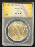 1926-S Peace Dollar ANACS MS-63