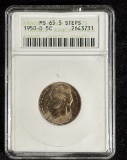 1950-D Jefferson Nickel ANACS MS-65 5 Steps