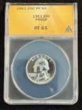 1961 Proof Washington Quarter ANACS PF-65