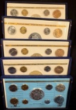 1975-78 France 5 Proof Sets 50 Franc Silver