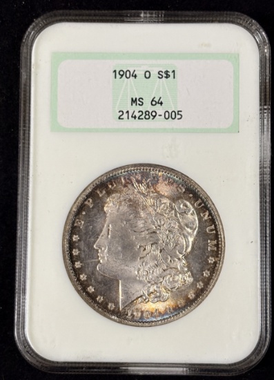 1904-O Morgan Dollar NGC MS-64 OWH Super Cool Tone