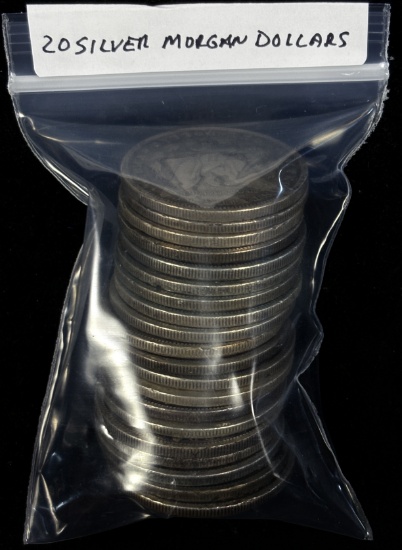 Bag of 20 Silver Morgan Dollars