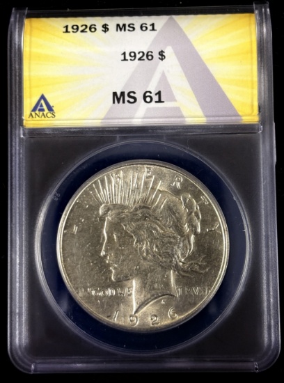 1926 Peace Dollar ANACS MS-61