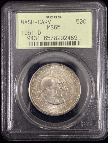 1951-D Washington Carver Commen Half Dollar PCGS MS-65 OGH