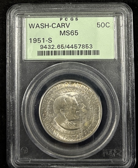 1951-S Washington Carver Commen Half Dollar PCGS MS-65 OGH