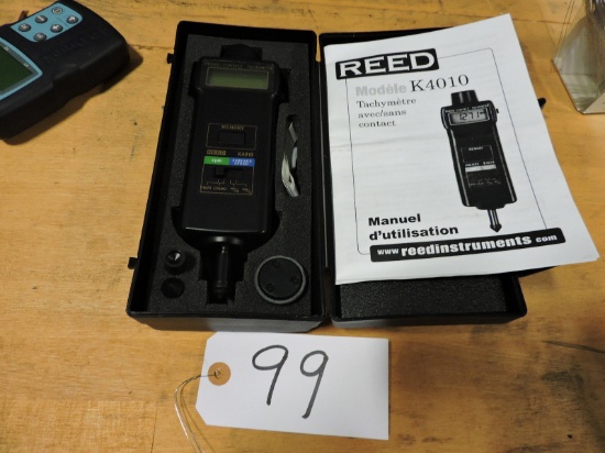 REED K4010 Photo Contact Tachometer -with Case & Book