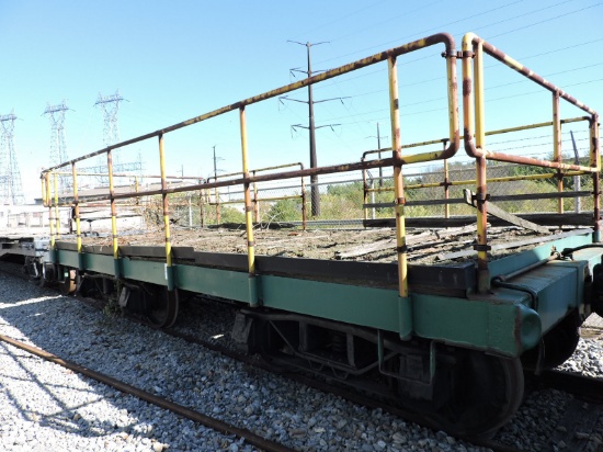 Flatbed Train Car with Removable Steel Side Rails