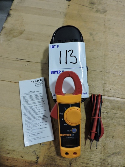 FLUKE Model 322 Clamp Meter with Case & Manual - Brand New