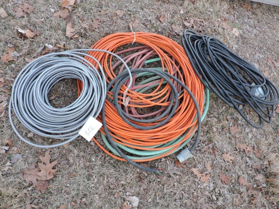 Lot of Various: HD Wire, Extension Cords, Air Hose