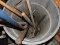 Lot of Various Sledge Hammers and Tools and Brute Brand Commercial Trashcan