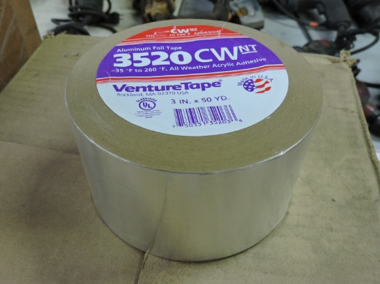 ONE (1) case of HVAC Aluminum Foil Tape   SIXE: 3" X 50 yards   Approx 16 rolls