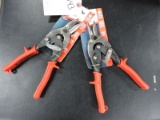 MIDWEST SNIPS Brand: Left Cut Aviation Snip BRAND NEW IN PACKAGE total of TWO (2) RED handle