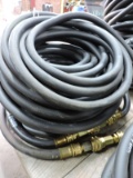 Lot of TWO (2) 50ft Light-weight Hose w/ threaded HANSON BRASS connections    Approx 150ft total