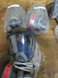 Lot of THREE (3) MSA Full Facepiece Reusable Respirator w/ ONLY 2 OPTIM AIR units    (Cleaning tags